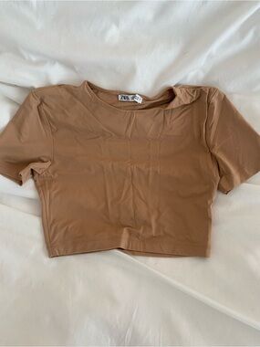 Zara Nude seamless cropped top